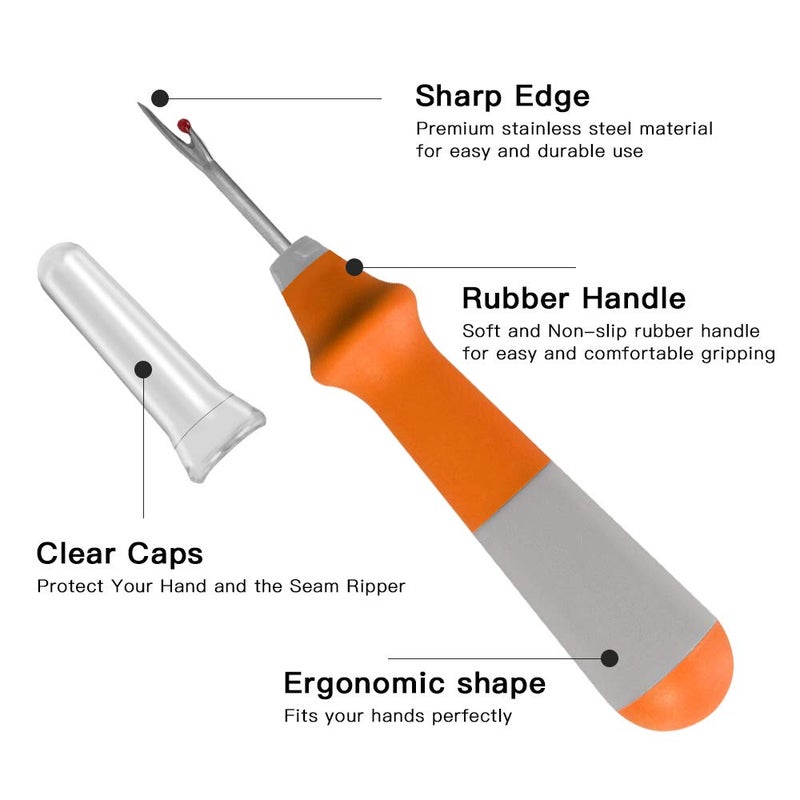 Lhedon Seam Ripper 3 PCS, Seam Rippers for Sewing, Ergonomic Grip, Colorful Large Thread Stitch Remover Tool Handy Stitch Rippers for Sewing Crafting Removing Hems and Seams - Image 2